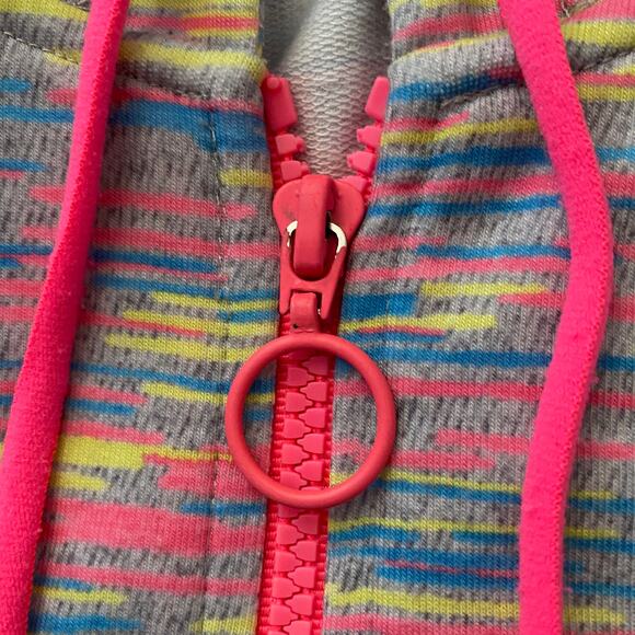 Juicy Couture Sport Y2K Zip Up Hoodie XS Retro Neon Pink Multicolor Track Jacket - Picture 4 of 14